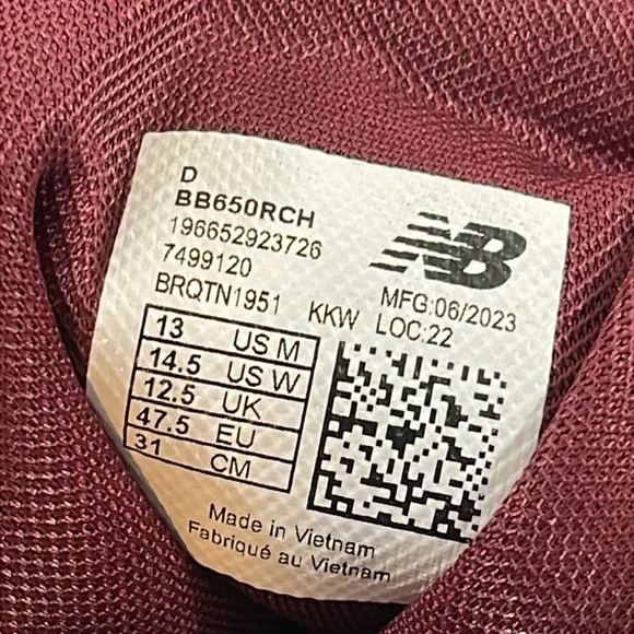 NEW BALANCE BB650RCH High Top Sneakers Men's US 13 White Basketball Shoes NEW - Picture 12 of 16